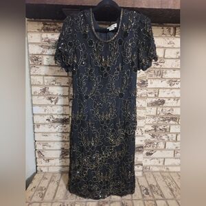Mark & John Gopel Beaded Dress Black And Gold S
